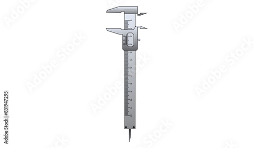 Vernier Calipers. Caliper Measuring tool designed for high precision measurements of internal and external dimensions. Universal Precision measuring tool. Calipers Measure drawing Vector.