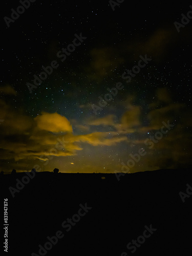 moon, stars and clouds