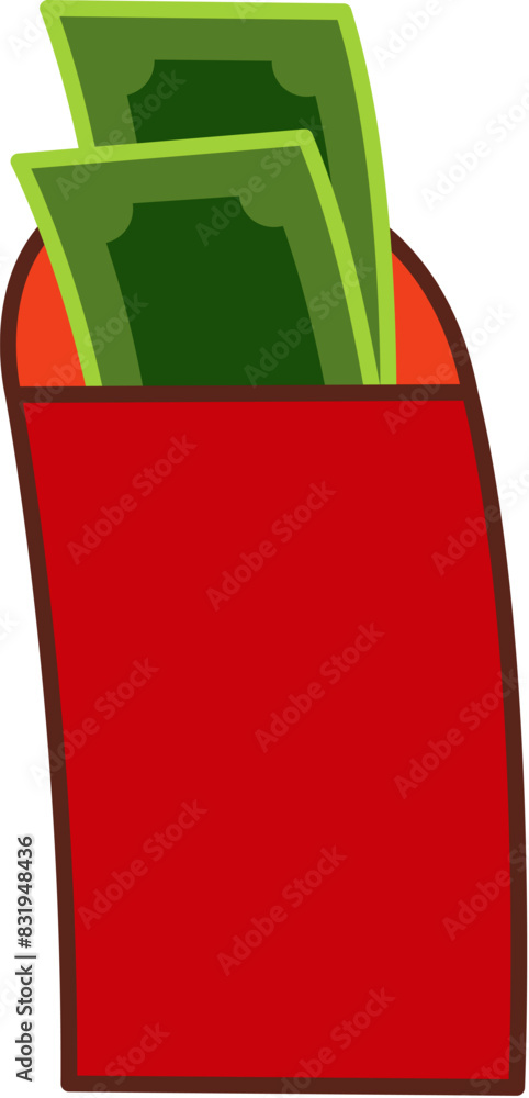 Red envelope with money Red envelope with money