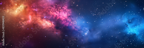 arafed image of a colorful galaxy with stars and a blue and purple one photo