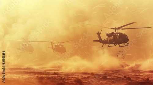chopper helicopter in war illustration