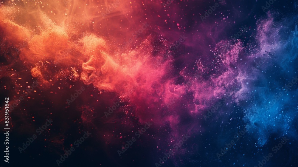 Fototapeta premium Abstract background of powder paint blending in colorful wallpaper