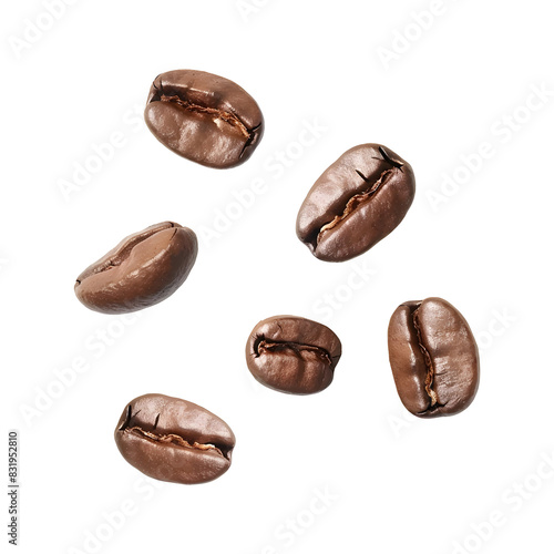 Coffee beans with transparent background