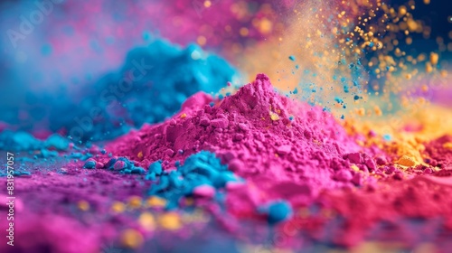 Holi Festival color powder india. Indian Colorful Powder event photo