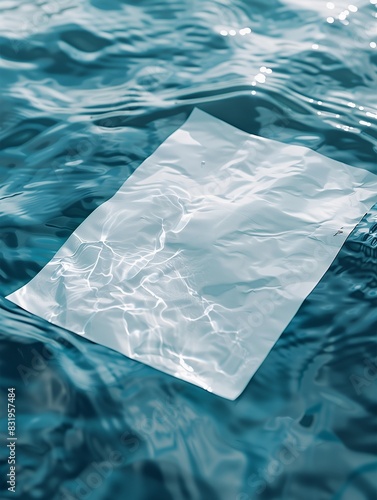 a5 blank paper mockup in water