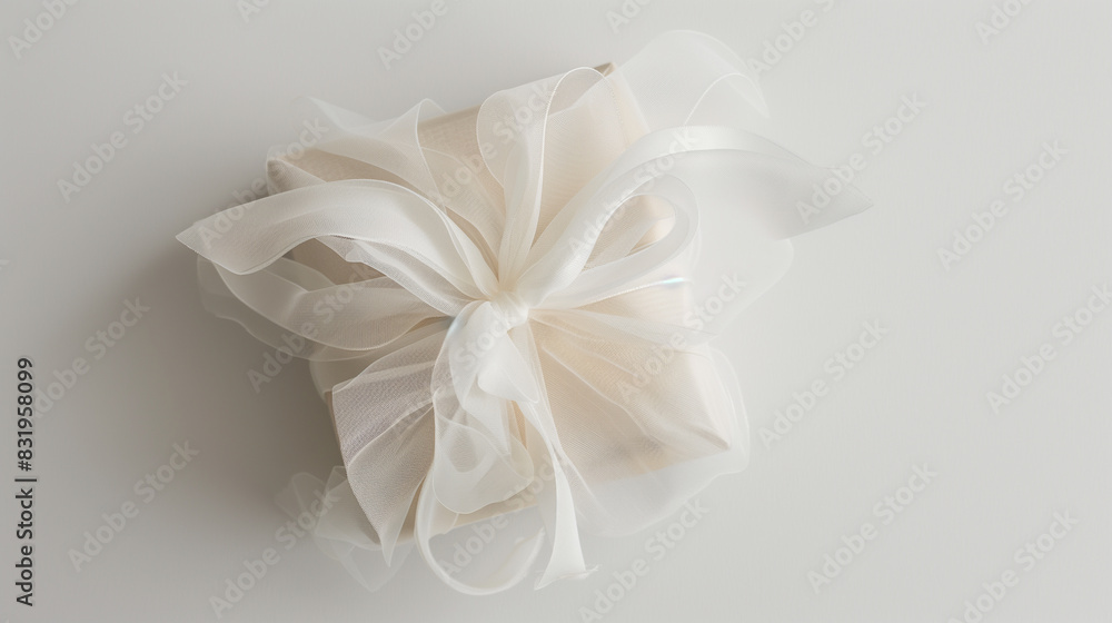 Elegant White Bomboniere with Ribbon Bow Elegant White Bomboniere with Ribbon Bow
