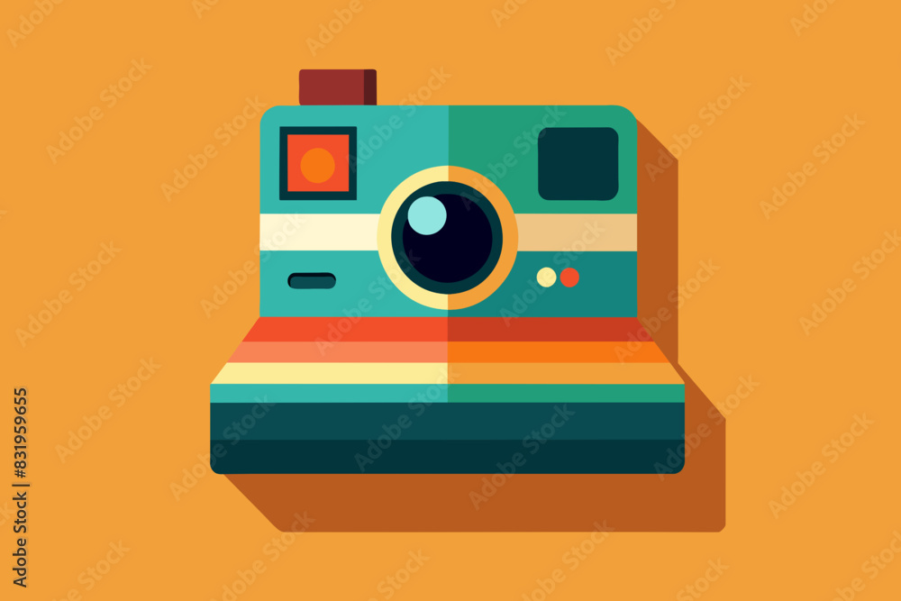 Fototapeta premium Retro camera icon in flat style. Vector illustration. Camera icon.
