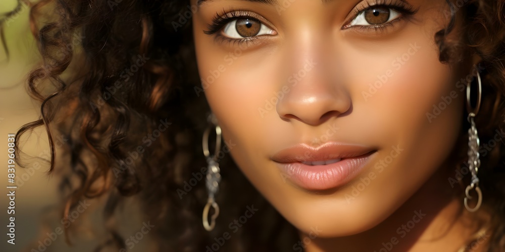 Close-up portrait of a woman with a nose ring. Concept Portrait Photography, Close-up Shots, Women's Fashion, Accessories, Nose Ring