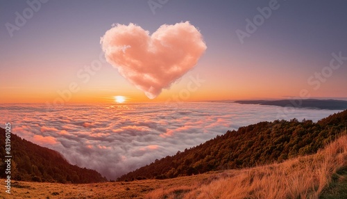 A heart made of clouds, drifting lazily in the vast expanse of the evening sky, painted with sun. © Daniel