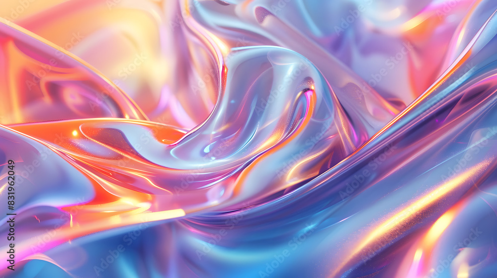 An abstract background with a blend of metallic and iridescent colors. Use smooth gradients and reflective surfaces to create a sleek, modern look that shimmers and changes with the light. An abstract background with a blend of metallic and iridescent colors. Use smooth gradients and reflective surfaces to create a sleek, modern look that shimmers and changes with the light.