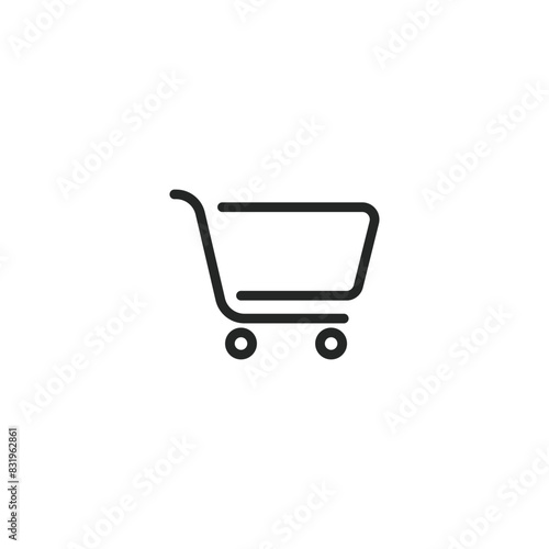 Shopping cart icon set. Collection of web icons for online shops, of various cart icons in different shapes. Editable stroke 2000x2000 Pixel.