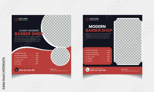 Barber shop Social Media Template design