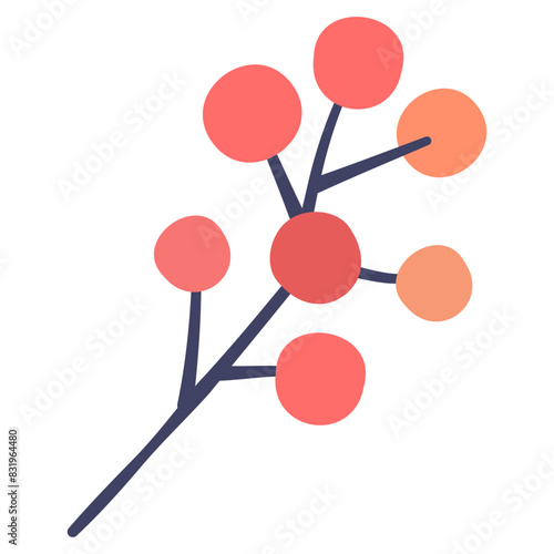 Dogwood berries with branch