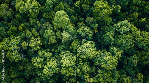 Aerial top view forest tree  Rainforest ecosystem and healthy environment concept and background  Texture of green tree forest view from above