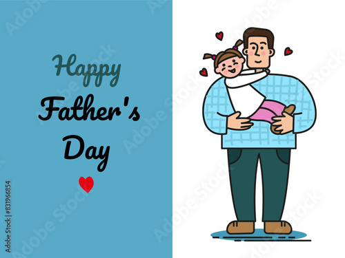 Vector greeting card, banner feliz dia dos pais. Father's day