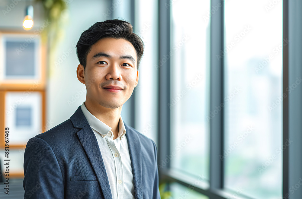 Portrait of asian smiling businessman indoor Portrait of asian smiling businessman indoor