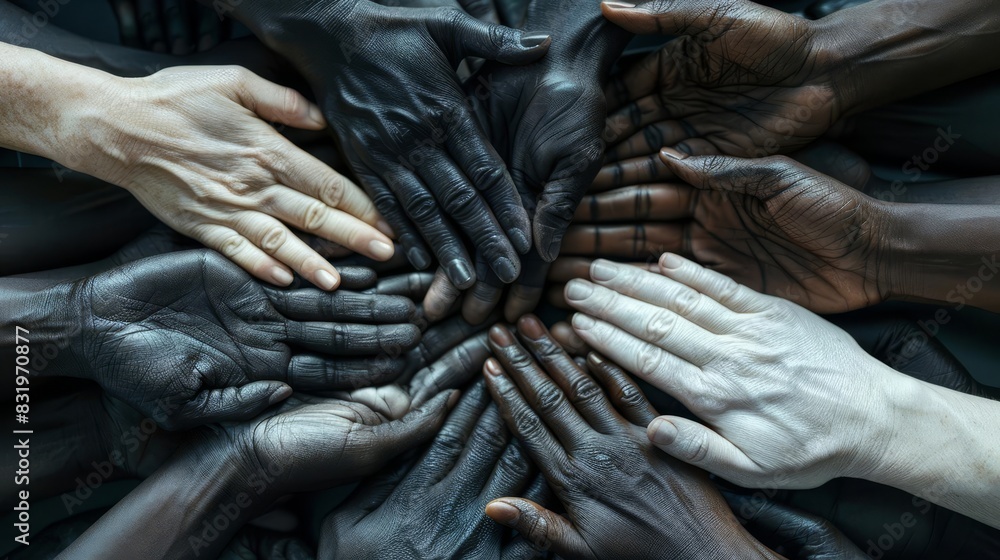 Obraz premium white peoples, black peoples enjoy work together