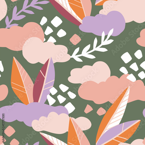 Green Moss seamless pattern