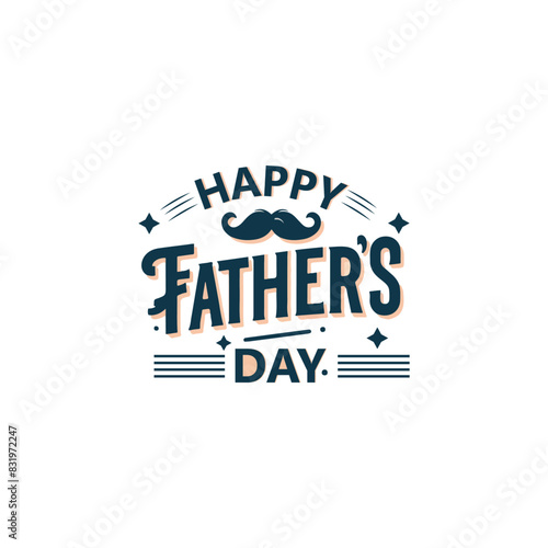 fathers day logo, happy fathers day typography