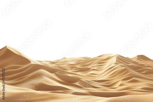 A Realistic Depiction of Sand Dunes in Landscape Art Isolated on Transparent Background