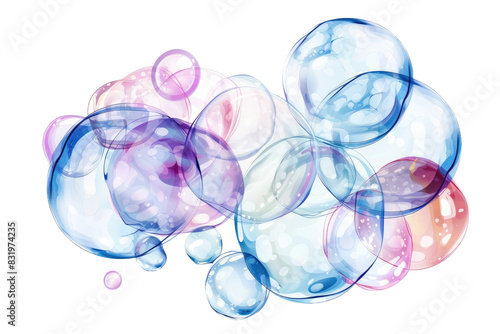 Transparent Colors Illuminate Soap Bubble Art Isolated on Transparent Background © Junaid