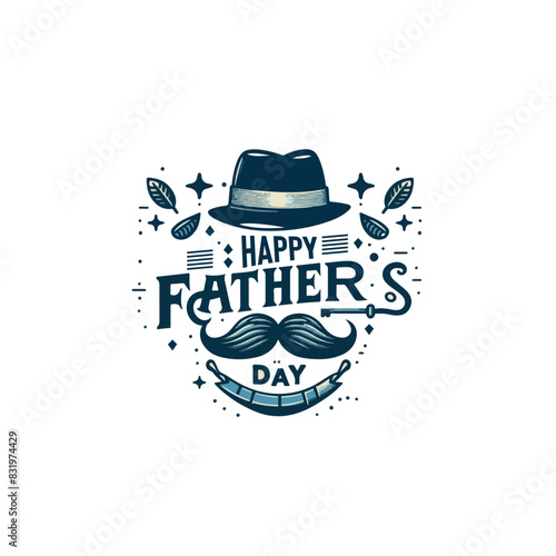 fathers day logo, happy fathers day typography