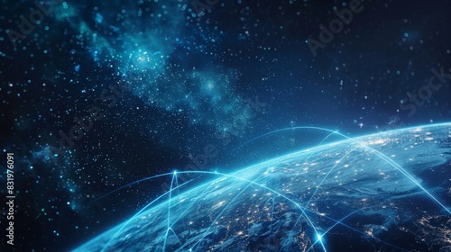 A vision of the future where interplanetary commerce is made possible by a revolutionary cryptocurrency network. photo