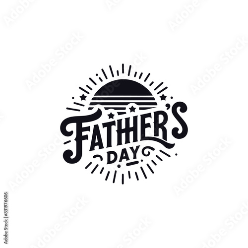 fathers day logo, happy fathers day typography
