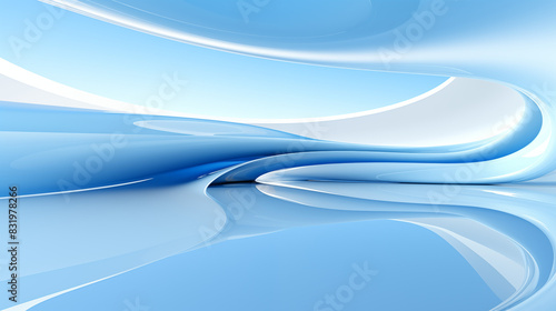 Blue Tech Sci-Fi Abstract Line Light Beam Glossy Background