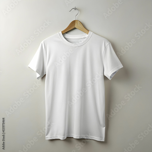 Front blank white tshirt with hanger design 
