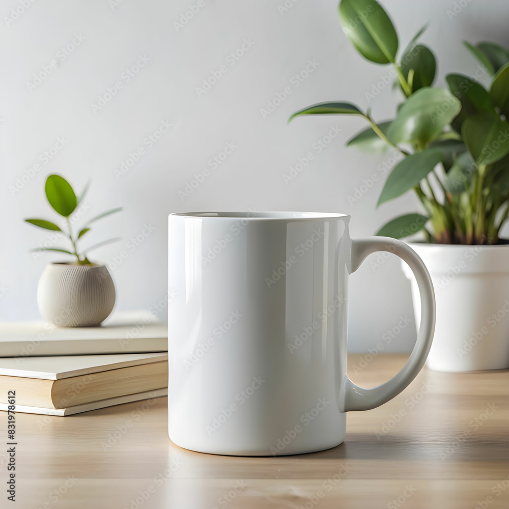 Ceramic mug and flower inside flowerpot
Ceramic mug and flower inside flowerpot