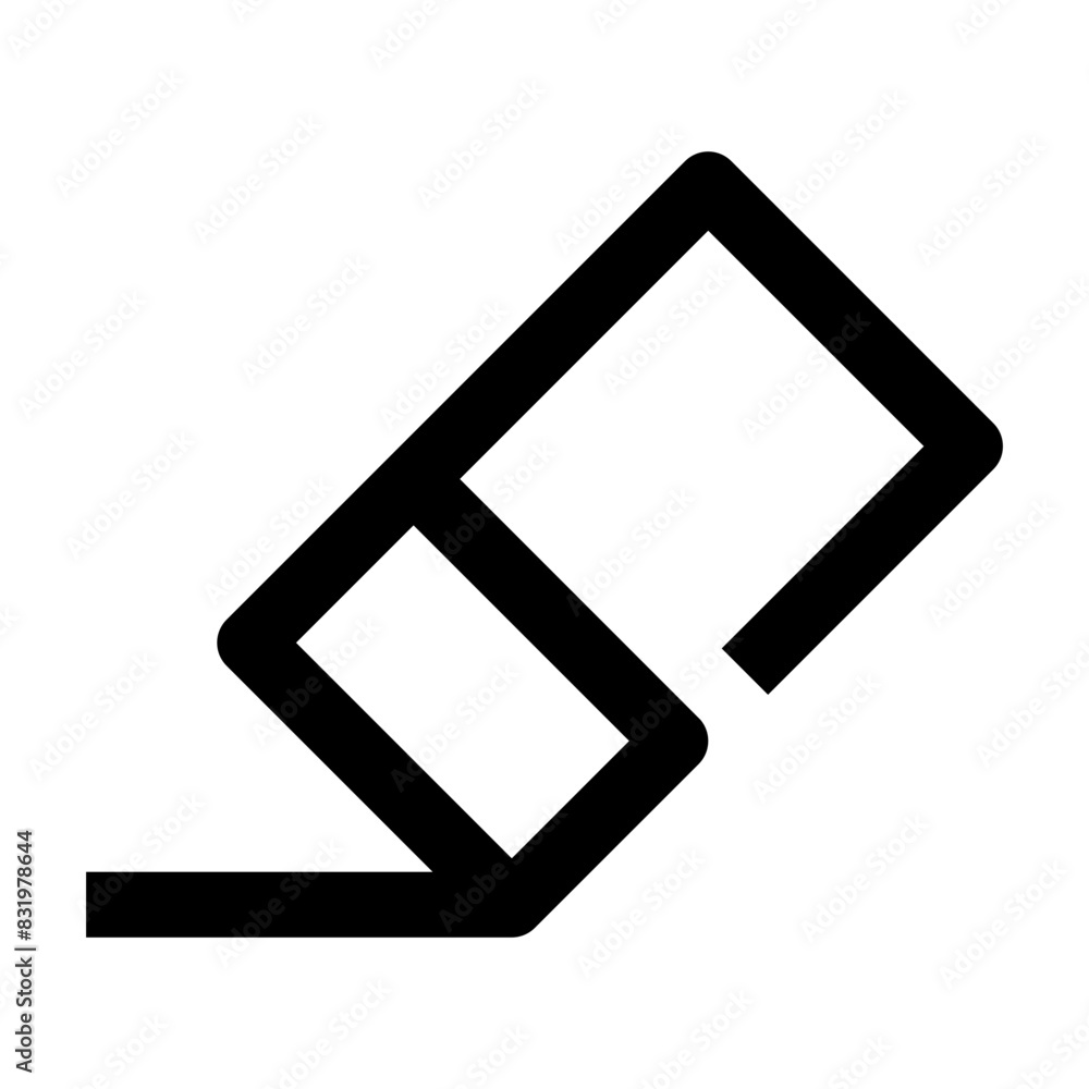 Eraser one line stationery icon Eraser one line stationery icon