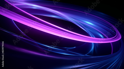 Blue-Purple Tech Sci-Fi Abstract Line Light Beam Glossy Background