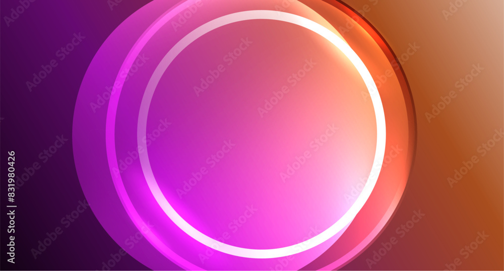 Fototapeta premium Neon glass circle copyspace for your text or product presentation geometric background. Vector illustration For Wallpaper, Banner, Background, Card, Book Illustration, landing page