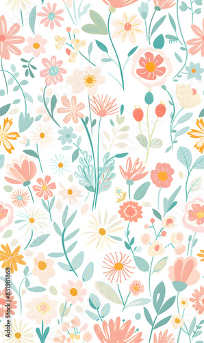 Seamless pattern of flower.