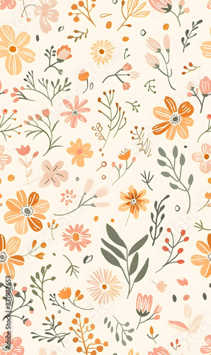 Seamless pattern of flower.