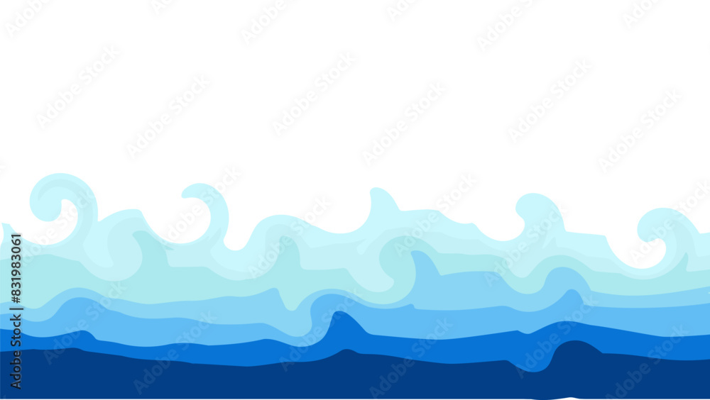 Wave sea vector. Ocean background. Water pattern. blue abstract river