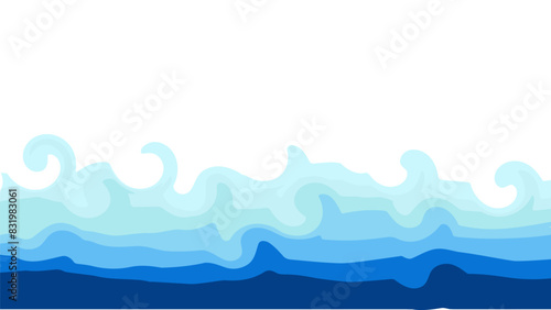 Wave sea vector. Ocean background. Water pattern. blue abstract river