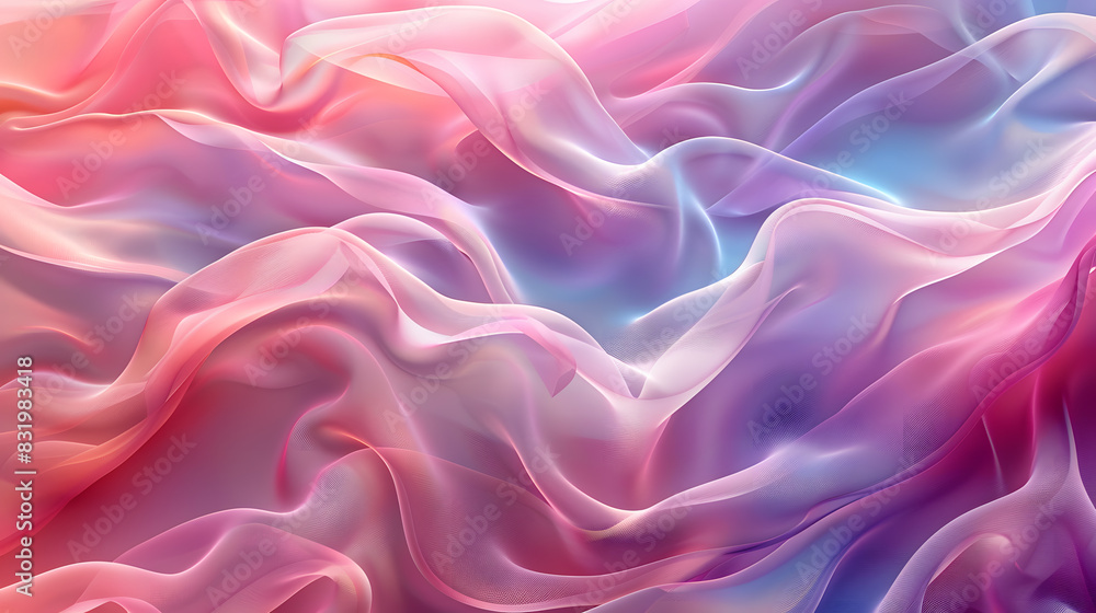 Obraz premium An abstract background with soft, flowing ribbons of color. Use smooth transitions and gentle curves to form a graceful, harmonious composition that evokes the fluidity of silk or the movement