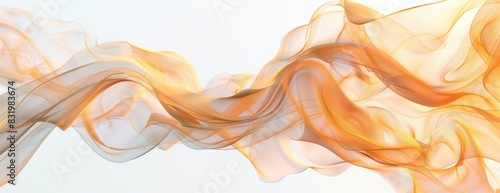 Abstract swirl of translucent orange and white, flowing like smoke or liquid
