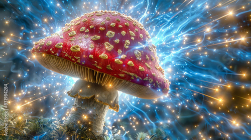 Boost your gaming nostalgia with this highdefinition power up mushroom illustration, perfect for retro gaming merchandise marketing. photo