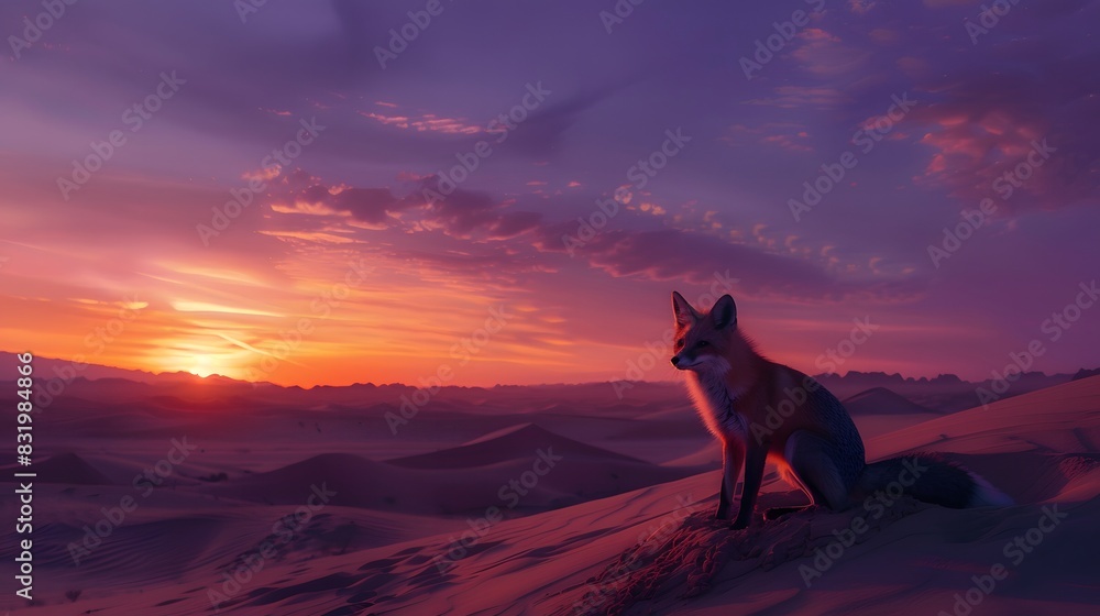 A lone horse stands silhouetted against a fiery orange sunset sky A lone horse stands silhouetted against a fiery orange sunset sky