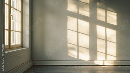 Sunlight streaming through window in empty room