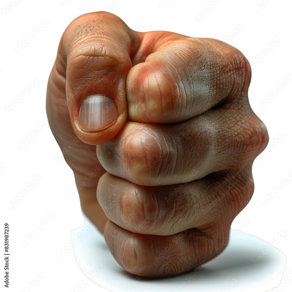 Close-up of a clenched fist showing strength and power. Detailed image of human hand with visible skin texture and fingernails. Close-up of a clenched fist showing strength and power. Detailed image of human hand with visible skin texture and fingernails.