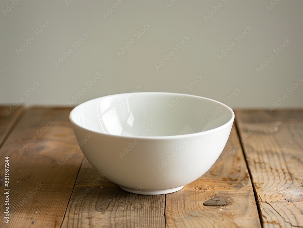 white ceramic bowl on wooden table white ceramic bowl on wooden table