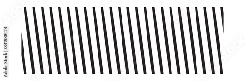 Slash line. Border with diagonal lines. Angle of tilt stripes. Black pattern of footer. Diagonal parallel lines divider strip. Tilt strip geometric abstract border. Slash divider. Vector illustration