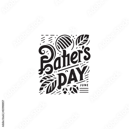 fathers day logo, happy fathers day typography
