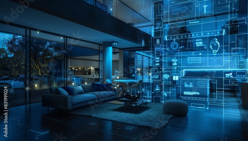 AI futuristic smart home concept