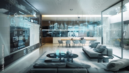 AI futuristic smart home concept