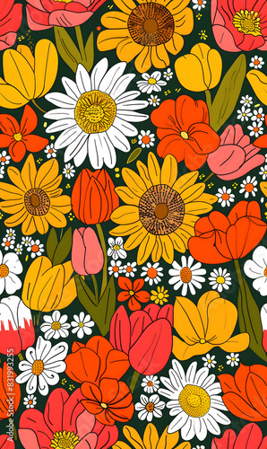 Seamless pattern of flower.